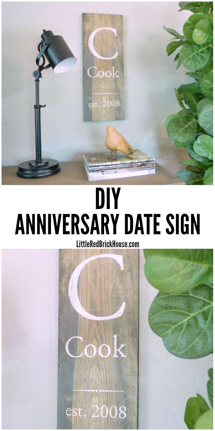 DIY Anniversary Date Sign | LITTLE RED BRICK HOUSE