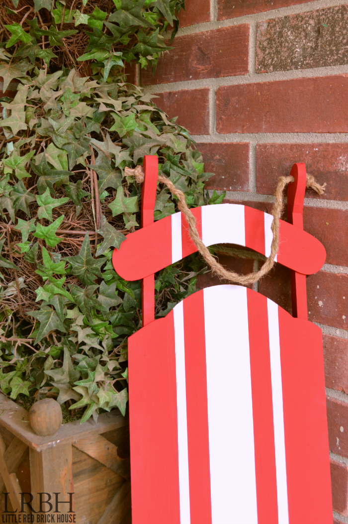 Grain Sack Stripe Christmas Sled | LITTLE RED BRICK HOUSE