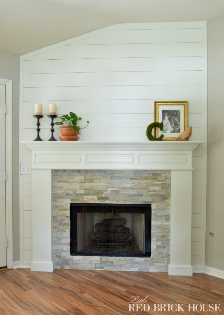 How To Add Stone Veneer To A Fireplace | Little Red Brick House